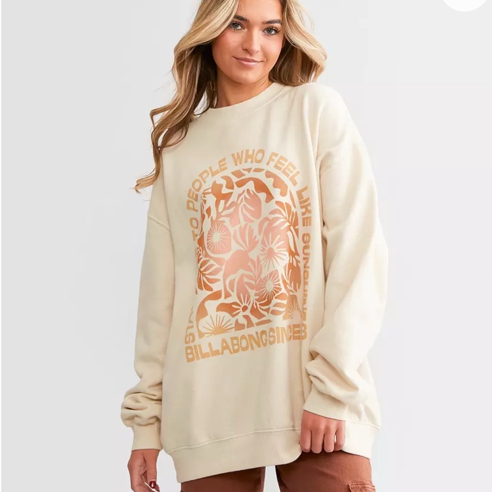 Distressed Graphic Cream Floral oversized Sweatshirt